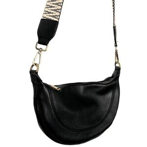 Anthropologie Urban Originals Black Bag Faux Leather Boho Aztec Fall Purse